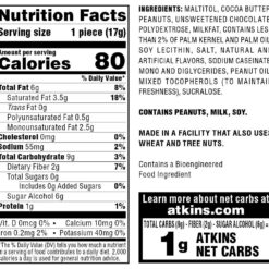 Atkins Endulge Peanut Butter Cups, Dessert Favorite, Low Carb, 0g Sugar, 60 Count