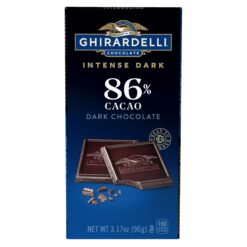 GHIRARDELLI Intensw Dark Chocolate Bar, 86% Cacao, 3.17 Oz Bar (Pack of 12)