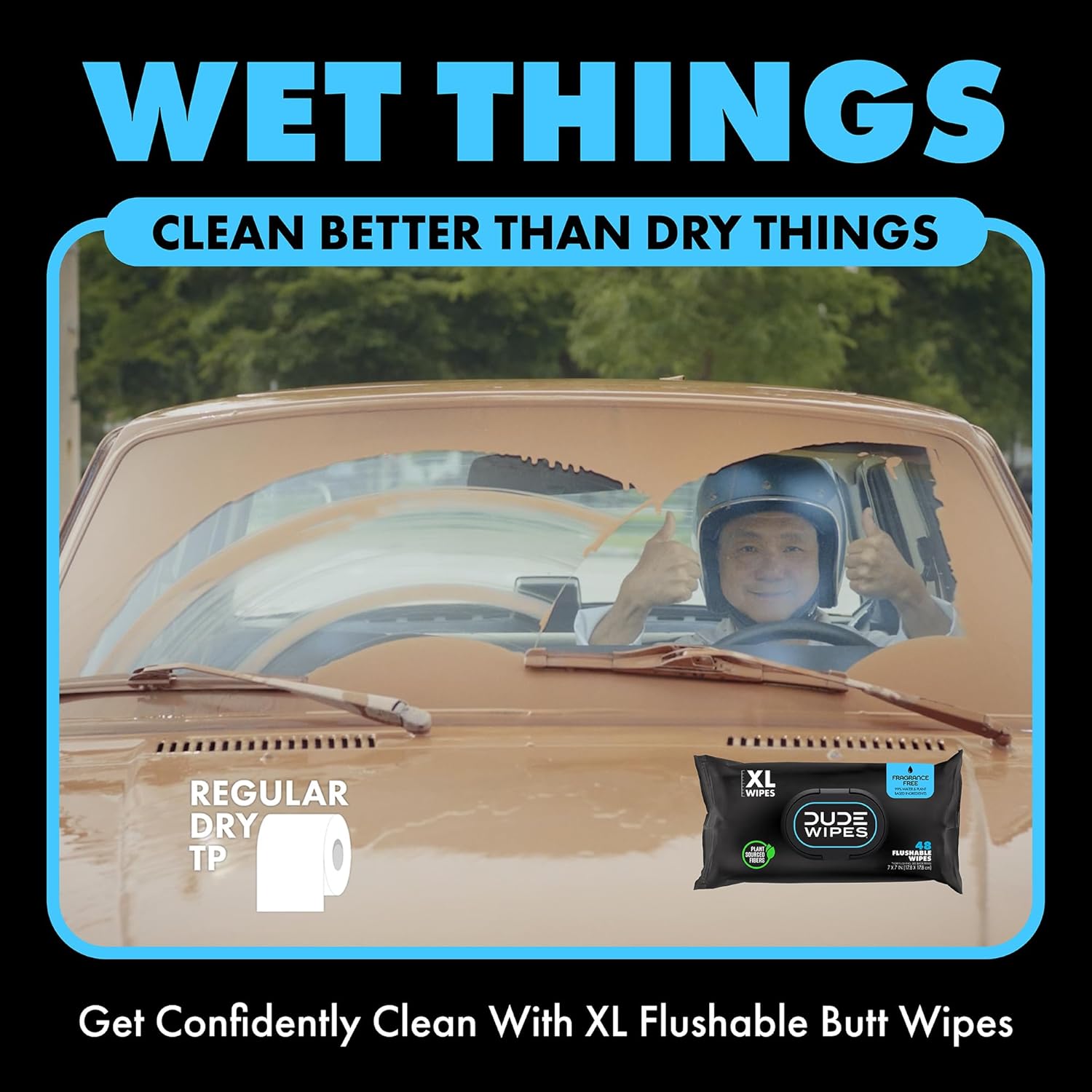 DUDE Wipes - Flushable Wipes with DUDE Bombs Toilet Spray - 18 Pack, 864 Wipes, 1 Spray Bottle