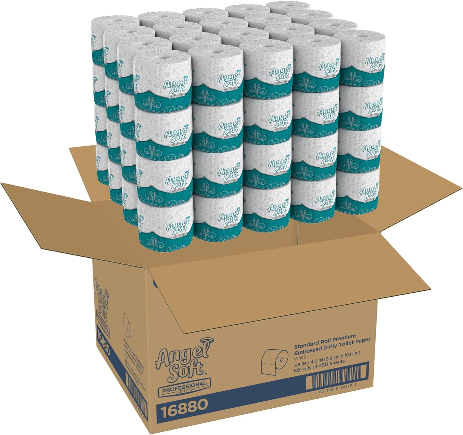 Georgia-Pacific Angel Soft Toilet Paper, 16880, Bulk Case of 80 Rolls, 450 Sheets Per Roll, 2-Ply Soft and Strong Toilet Tissue
