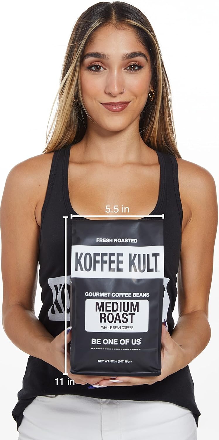 Koffee Kult Koffee Kult Medium Roast Smooth and Flavorful Medium Roast Coffee Beans (Medium Roast, 32oz)