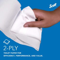 Scott Professional 100% Recycled Fiber High-Capacity Jumbo Roll Bulk Toilet Paper, 2-Ply, White,(12 Rolls at 1,000' Each, 12,000'/Case)