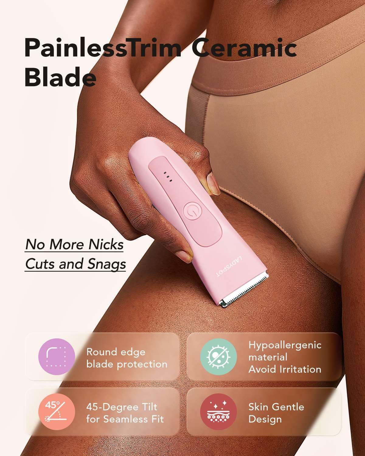 LADYSPOT Electric Shaver for Women, Women Shaving & Grooming Sets, with 3 Guard and Replaceable Ceramic Blade Heads