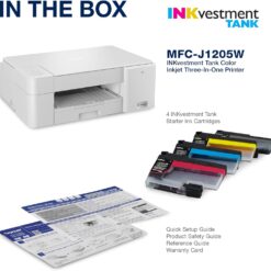 Brother MFC-J1205W INKvestment -Tank Wireless Multi-Function Color Inkjet Printer with Up to 1-Year in Box, Works with Alexa