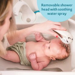 The First Years Rain Shower Baby Bath Tub Set - Includes Convertible Bath Tub and Sling with Soothing Spray