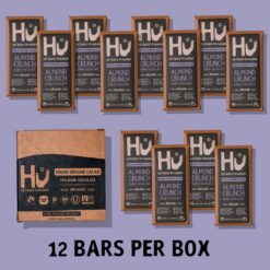 Hu Chocolate Bars, 12 Pack Almond Crunch Chocolate, Fair Trade Dark Chocolate, 2.1oz Each