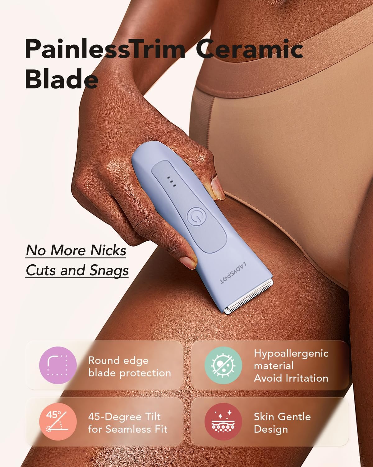 LADYSPOT Bikini Trimmer for Women, Pubic Hair Trimmer Women -Electric Hair Trimmer Shaver Razors for Women, Purple