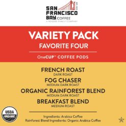 San Francisco Bay Compostable Coffee Pods - Original Variety Pack (80 Ct) K Cup Compatible including Keurig 2.0, French, Breakfast, Fog, Organic Rainforest