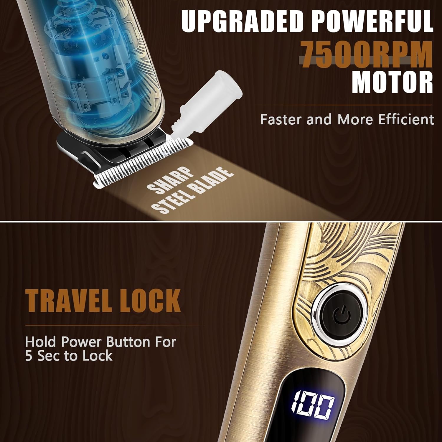 Ufree Gifts for Men, Beard Trimmer with Charging Stand, IPX7 Waterproof Electric Razor Shavers for Men