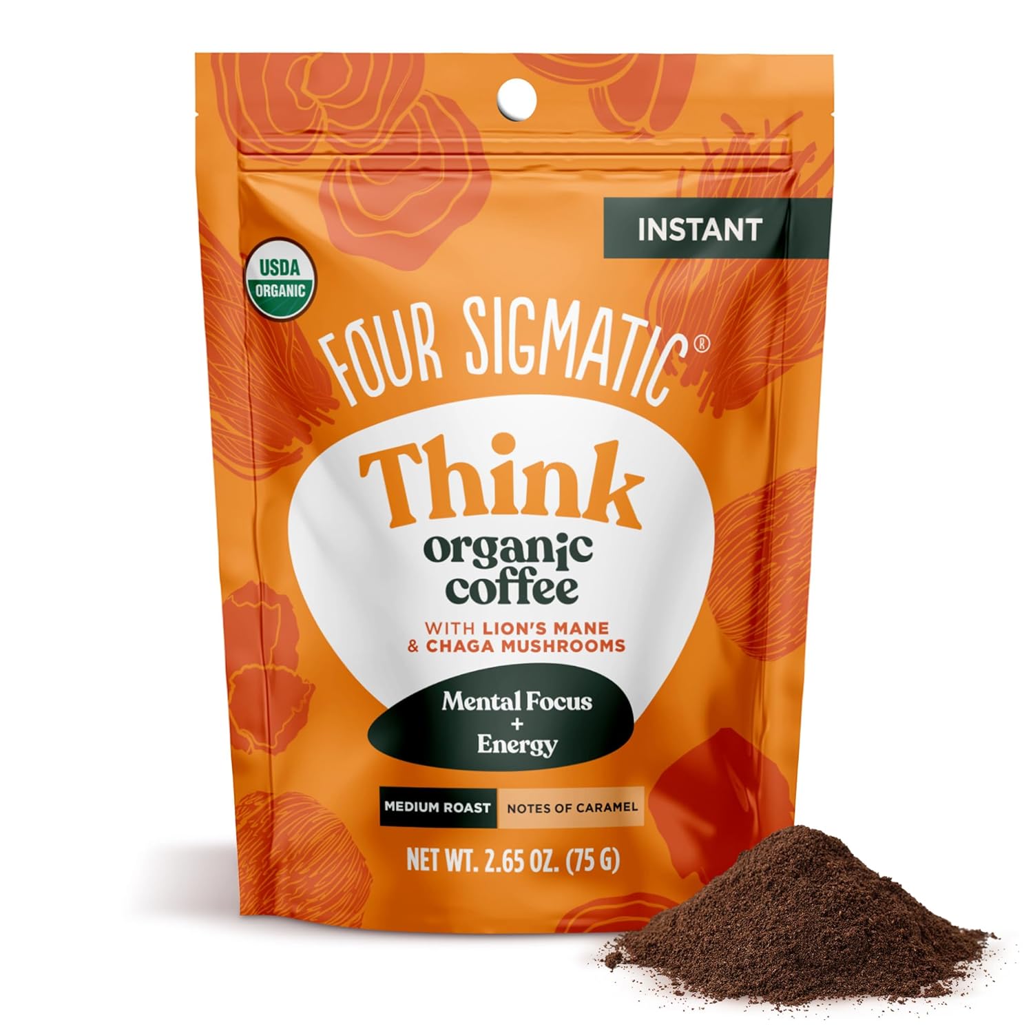Four Sigmatic Organic Mushroom Coffee | Instant Mushroom Coffee Mix with Lion's Mane, Chaga and Rhodiola