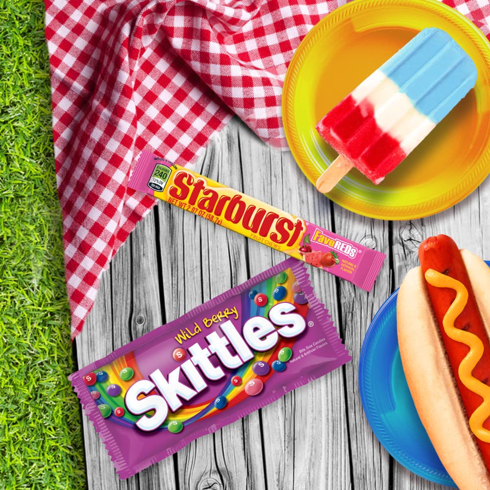 SKITTLES & STARBURST Assorted Candy Variety Pack for Holidays, Gifts, Parties, Candy Assortment, 37.05 oz (30 Count) Bulk Box