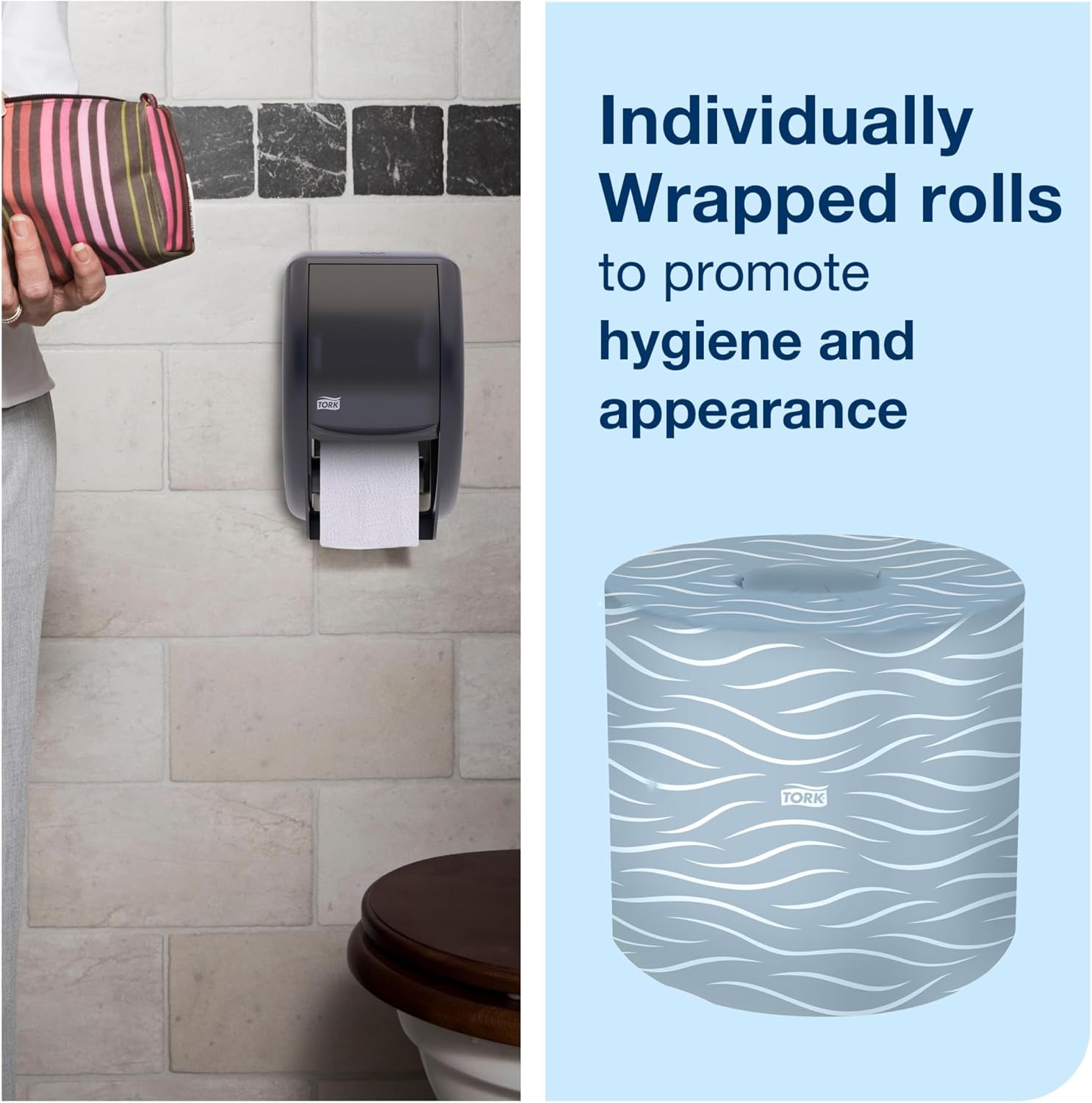 Tork Advanced Toilet Paper Roll, White, Compatible with T24 Dispensers, 2-ply, Soft Tissue, 80 rolls x 500 sheets (2461200)