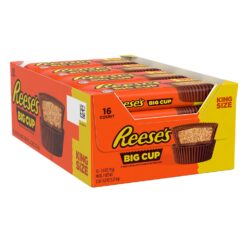 REESE'S Big Cup Milk Chocolate King Size Peanut Butter Cups, Candy Packs, 2.8 oz (16 Count)
