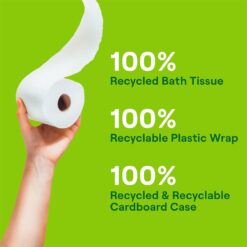 Seventh Generation Toilet Paper White Bathroom Tissue 2-ply 100% Recycled Paper without Chlorine Bleach 24 count, Pack of 2