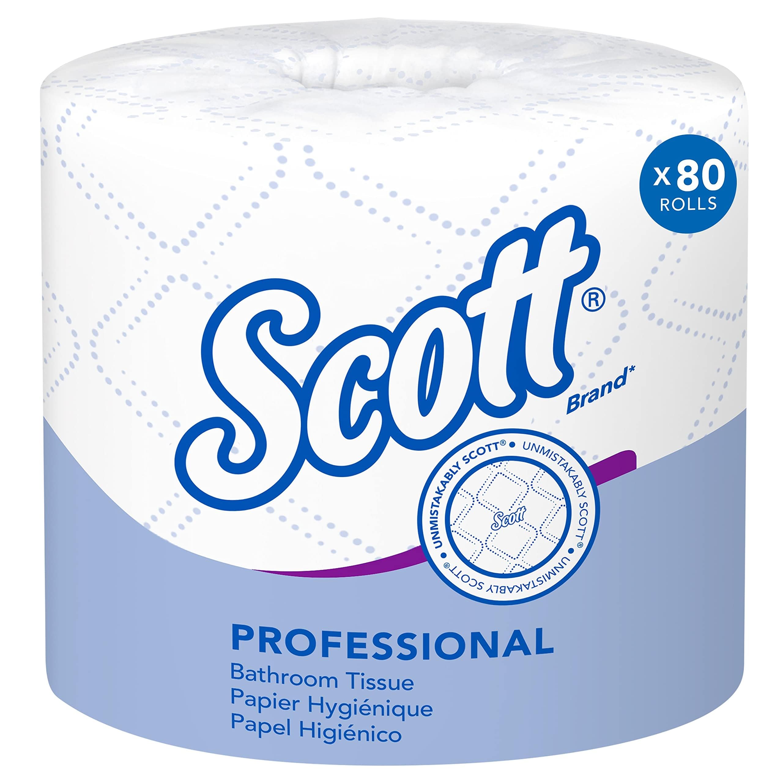 Scott Professional Standard Roll Bulk Toilet Paper (04460), 2-Ply, Elevated Design, White, (80 Rolls of 550 Sheets, 44,000 Sheet Total)