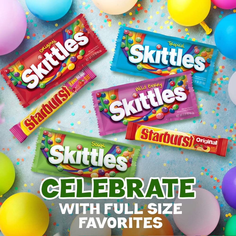 SKITTLES & STARBURST Assorted Candy Variety Pack for Holidays, Gifts, Parties, Candy Assortment, 37.05 oz (30 Count) Bulk Box