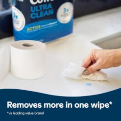 Cottonelle Ultra Clean Toilet Paper with Active CleaningRipples Texture, Strong Bath Tissue, 24 Family Mega Rolls (4 Packs of 6)