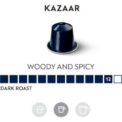 Nespresso Capsules Original Line, Kazaar, Dark Roast Coffee, 50 Count Coffee Pods