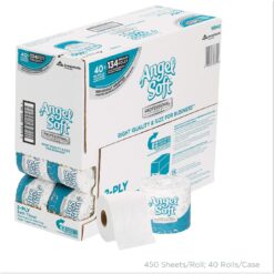 Georgia-Pacific Angel Soft Professional Series Premium 2-Ply Embossed Toilet Paper, 16840, 450 Sheets Per Roll, 40 Rolls Per Case, White