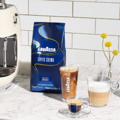 Lavazza Super Crema Whole Bean Coffee Blend, Medium Espresso Roast, 4.4 .lbs, 2 Pack