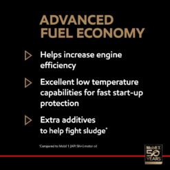 Mobil 1 Advanced Fuel Economy Full Synthetic Motor Oil 0W-16, 5 Quart