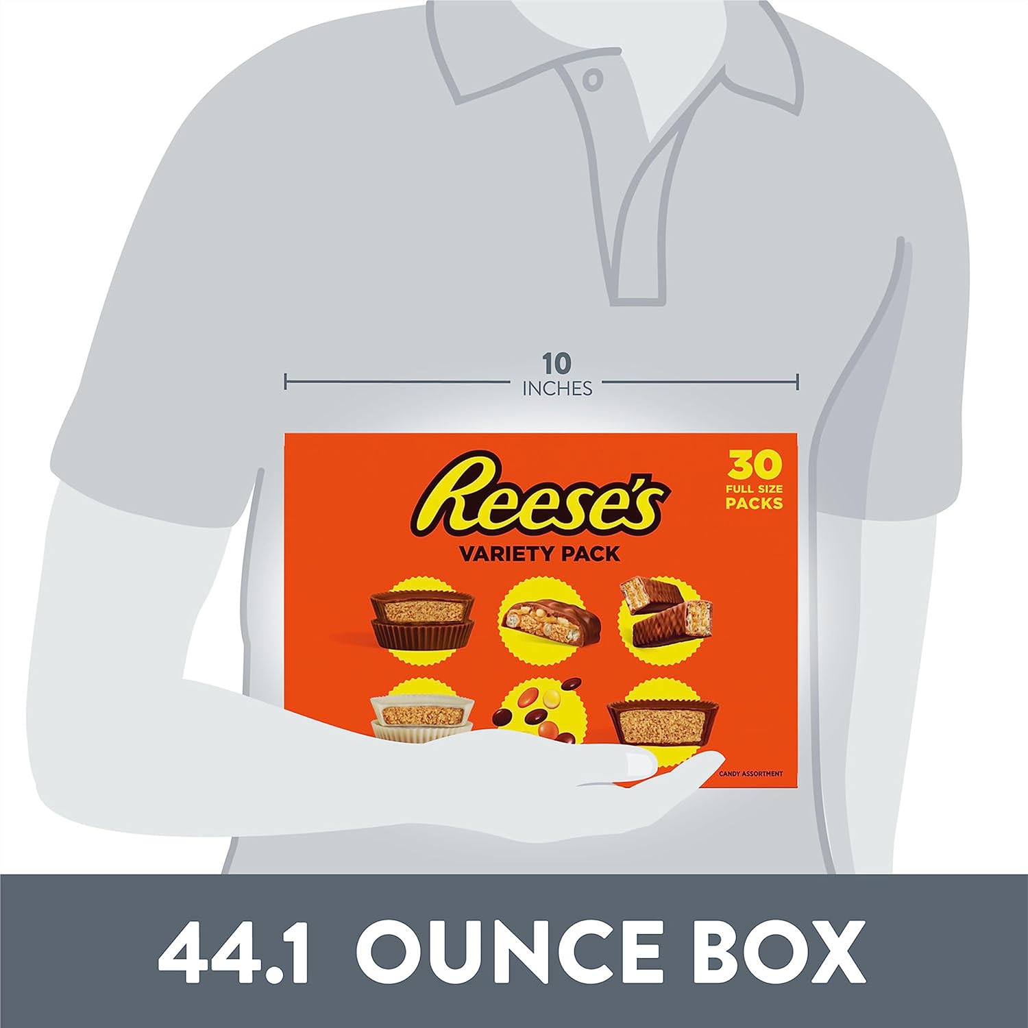 REESE'S Assorted Peanut Butter Candy Bulk Box, 44.1 oz (30 Count)