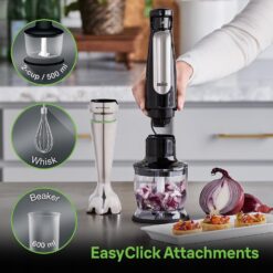 Braun MultiQuick 7 Smart-Speed Hand Blender with 500 Watts of Power, Whisk, Masher, and 6-Cup Food Processor