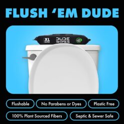DUDE Wipes - Flushable Wipes with DUDE Bombs Toilet Spray - 18 Pack, 864 Wipes, 1 Spray Bottle