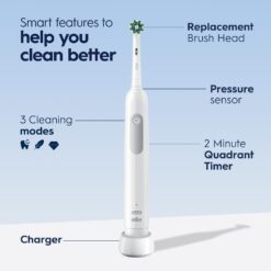 Oral-B Pro 1000 CrossAction Electric Toothbrush, Black and White, 2 Count