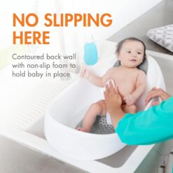 Boon Soak 3 Stage Baby Bathtub - Baby Bath Tub with Three Support Positions for Newborn to Toddlers - Gray