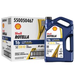 Shell Rotella T6 Full Synthetic 15W-40 Motor Oil, 1 Gallon (3 Pack)