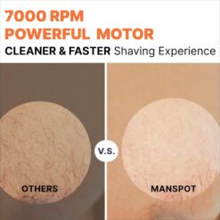 MANSPOT Manscape Groin & Body Hair Trimmer for Men, Electric Ball Trimmer Pubic Trimmer Shaver, Black