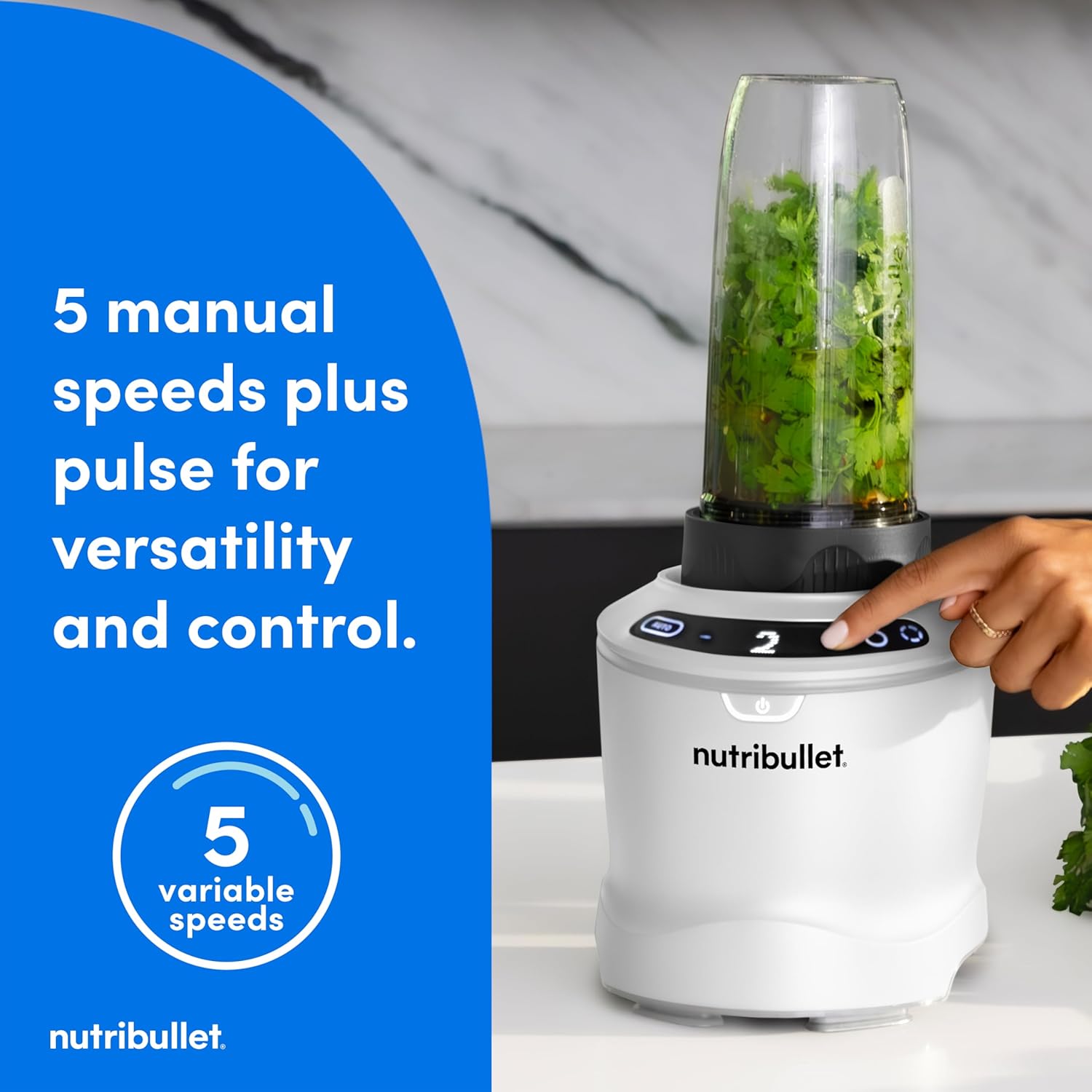 Nutribullet SmartSense Blender Combo, 5-speed blender, 1400 Watt Matte White
