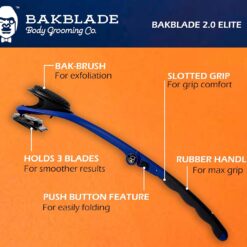 Bakblade 2.0/ELITE PLUS - Back Hair Removal and Body Shaver (DIY)