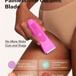 LADYSPOT Electric Razors for Women, Shaving and Grooming Sets with 3 Gurad and Replaceable Ceramic Blade Heads, Rose Red