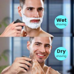 Brightup Compact Travel Shavers for Men, Portable Mini Foil Shaver USB-C Rechargeable Electric Razor