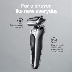 Braun Series 7 7032cs Flex Electric Razor for Men, Wet & Dry, Electric Razor, Cordless Foil Shaver, Silver