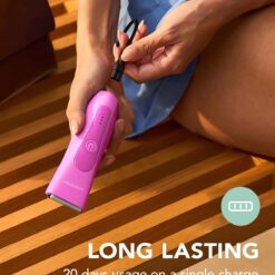 LADYSPOT Electric Razors for Women, Shaving and Grooming Sets with 3 Gurad and Replaceable Ceramic Blade Heads, Rose Red