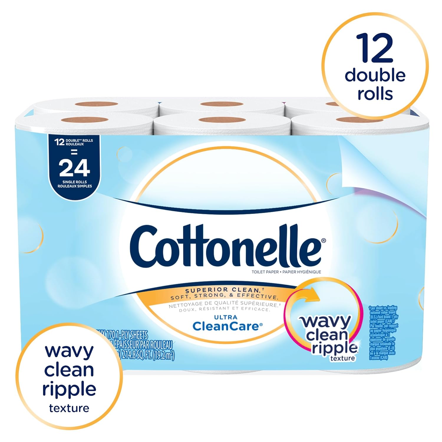 Cottonelle Professional Standard Roll Bulk Toilet Paper (12456), White (48 Rolls of 170 Sheets, 8,160 Sheet Total)