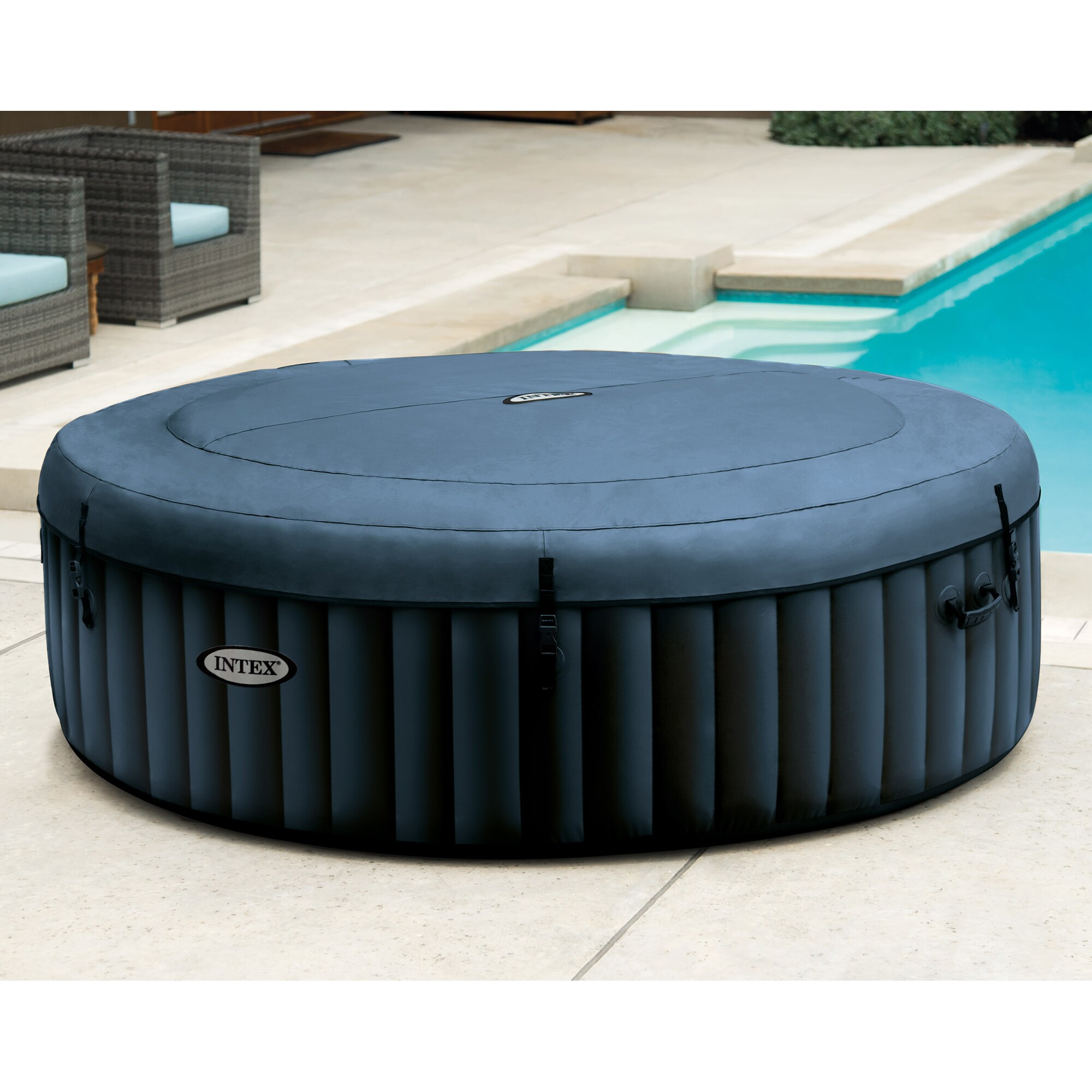 Intex PureSpa Plus Inflatable Bubble Jet Hot Tub and Replacement Filters (6 Pack) - Image 7