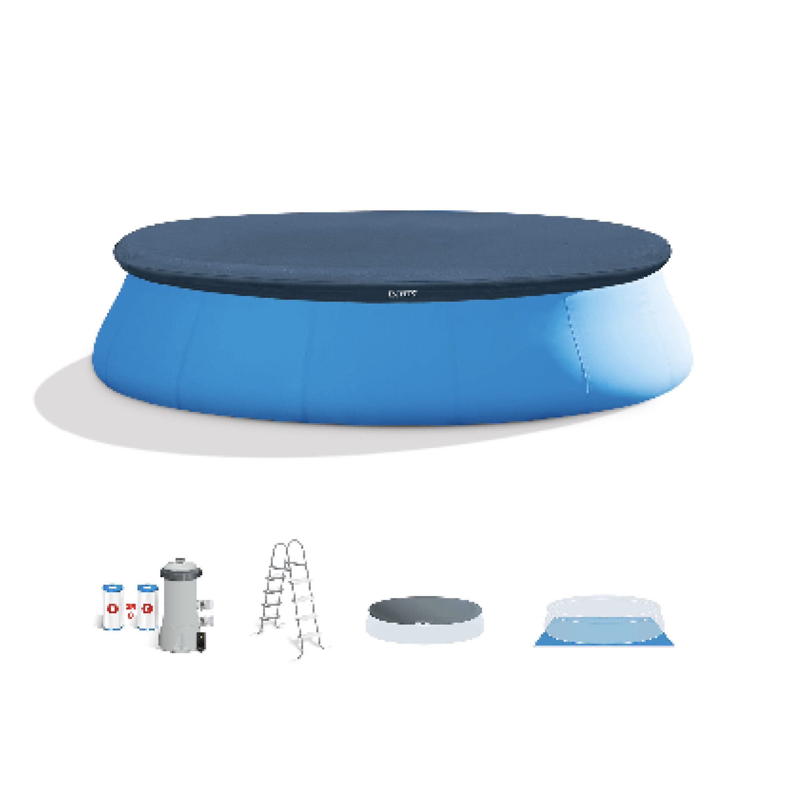 Intex 15ft x 48in Inflatable Easy Set Above Ground Swimming Pool with Ladder and Pump - Image 8