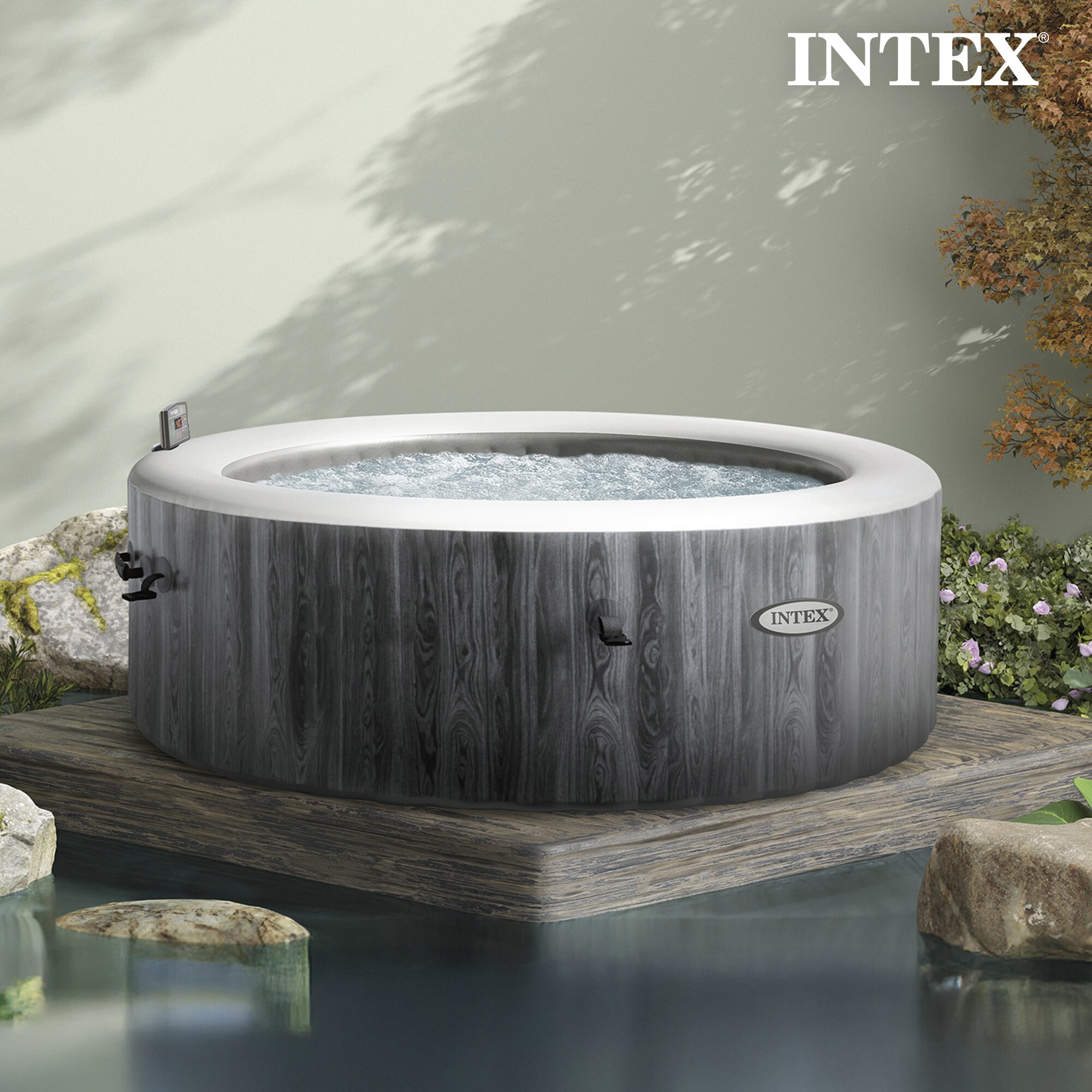 Intex PureSpa Plus Inflatable Bubble Jet Hot Tub with Non-Slip Seats (2 Pack) - Image 8
