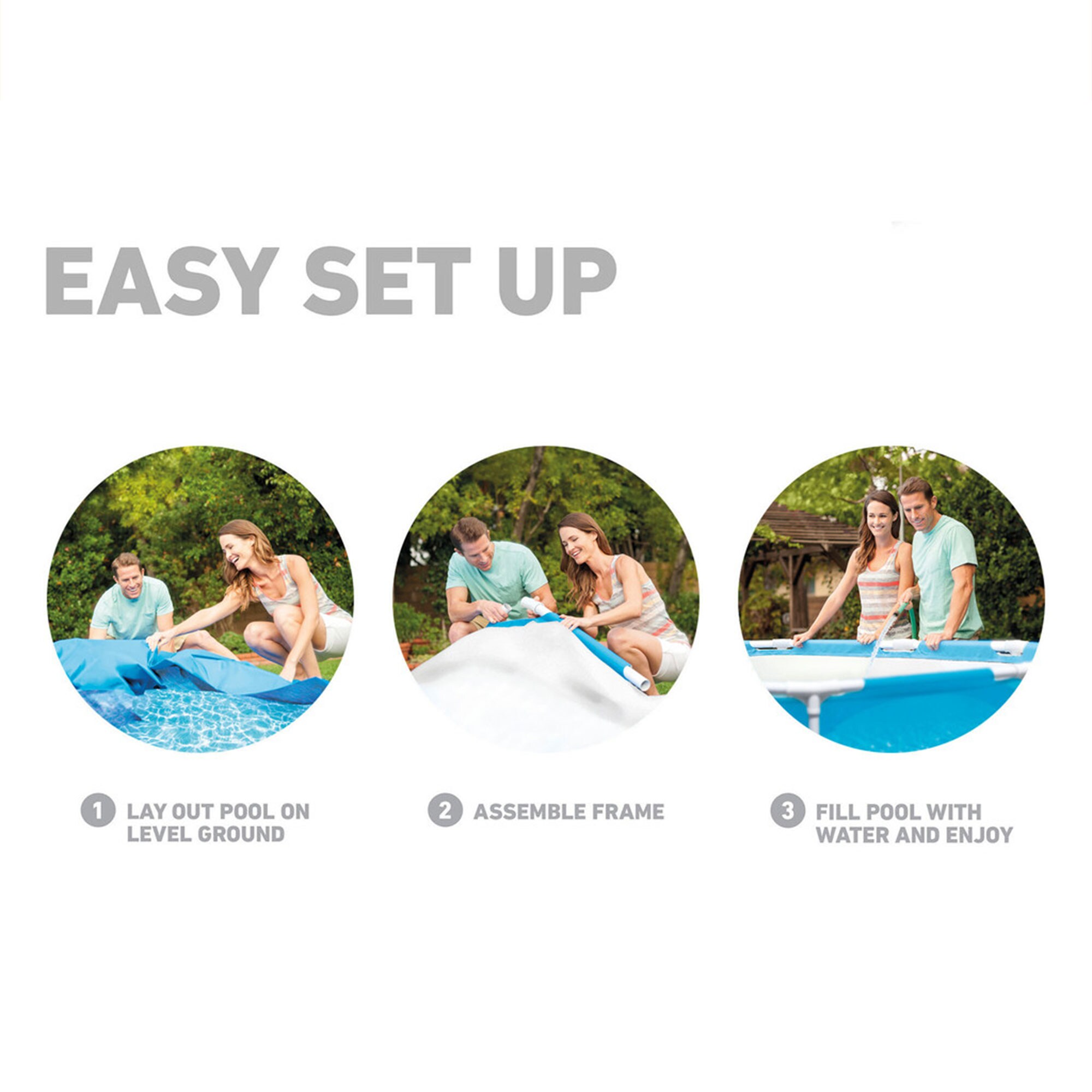 Intex 15-Feet x 15-Feet x 48-Inches Metal frame Round Above-Ground Pool with Filter Pump, Ground Cloth, Pool Cover, Ladder - Image 9