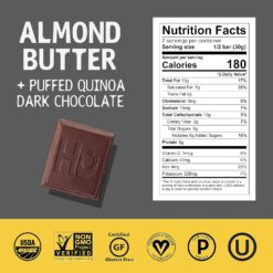 Hu Chocolate Bars, 12 Pack Almond Butter Puffed Quinoa Chocolate, Natural Organic Vegan, Fair Trade Dark Chocolate, 2.1oz Each