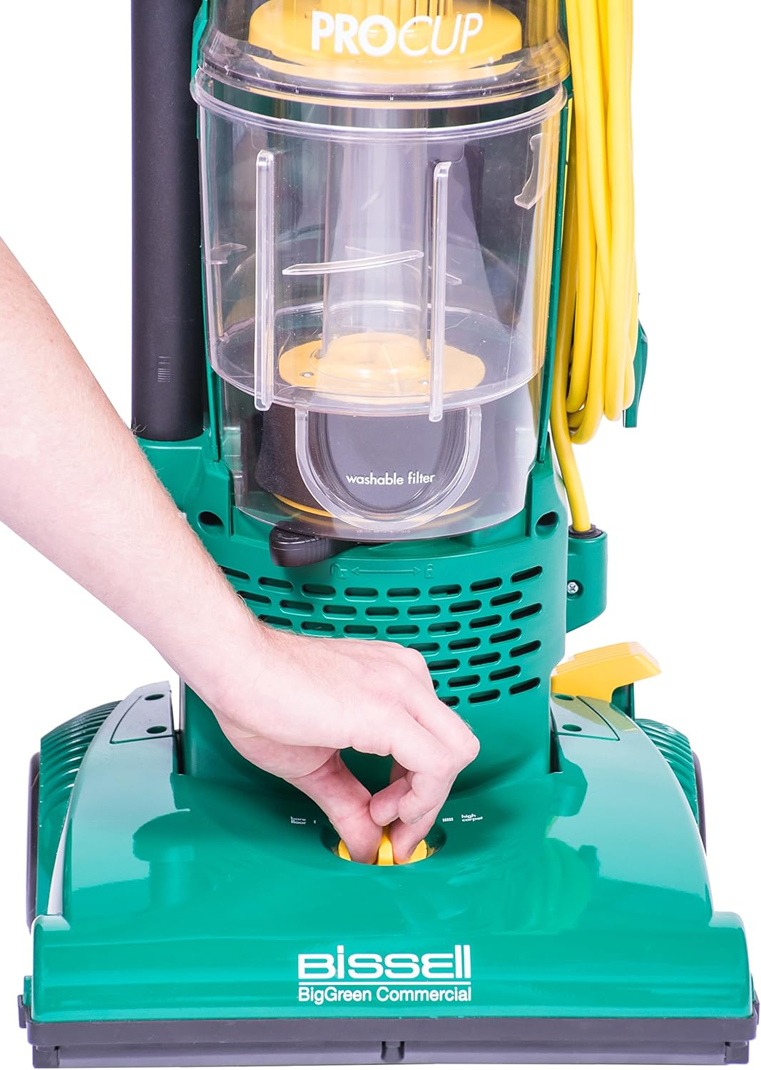 BISSELL BigGreen BGU1937T 13.5" Pro Cup Bagless Upright Vacuum with On-board Tools, 44" Height, 13.5" Wide, 13.2" Length, Polypropylene, 2 fl. oz. Capacity, Green