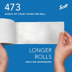 Scott Professional 100% Recycled Fiber Standard Roll Bulk Toilet Paper, 2-Ply, White, (80 Rolls of 473 Sheets, 37,840 Sheet Total)