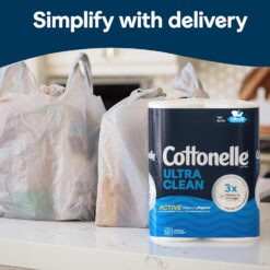 Cottonelle Ultra Clean Toilet Paper with Active CleaningRipples Texture, Strong Bath Tissue, 32 Family Mega Rolls (8 Packs of 4)