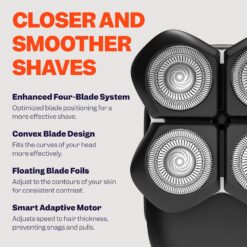 Freebird FlexSeries Pro Electric Head Shaver - Fast Smooth Head Shaver, Wet/Dry Shaving
