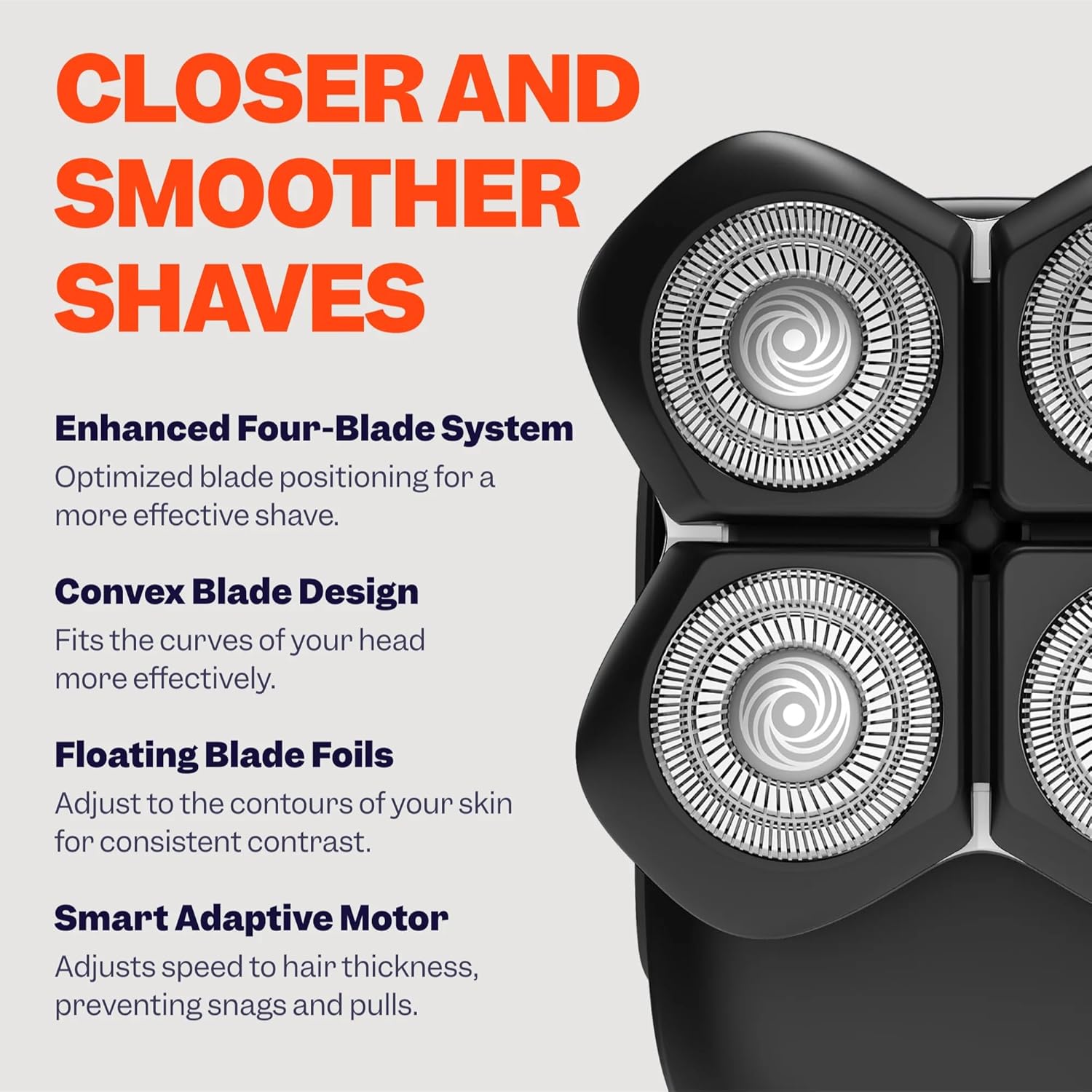 Freebird FlexSeries Pro Electric Head Shaver - Fast Smooth Head Shaver, Wet/Dry Shaving