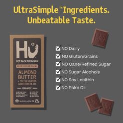 Hu Chocolate Bars, 12 Pack Almond Butter Puffed Quinoa Chocolate, Natural Organic Vegan, Fair Trade Dark Chocolate, 2.1oz Each